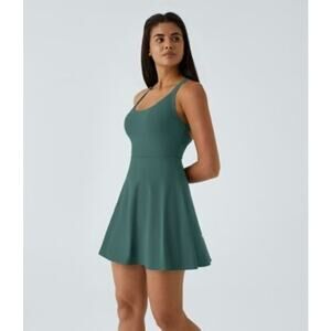 Backless Twisted Flare Low Support Dance Active Dress-Longer Length-Easy Peezy